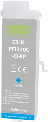 Картридж перезаправляемый струйный Cactus CS-R-PFI320M-CHIP PFI-320M пурпурный (260мл) для Canon imagePrograf TM-200/200MFP/205/300/300MFP/305 с чипом