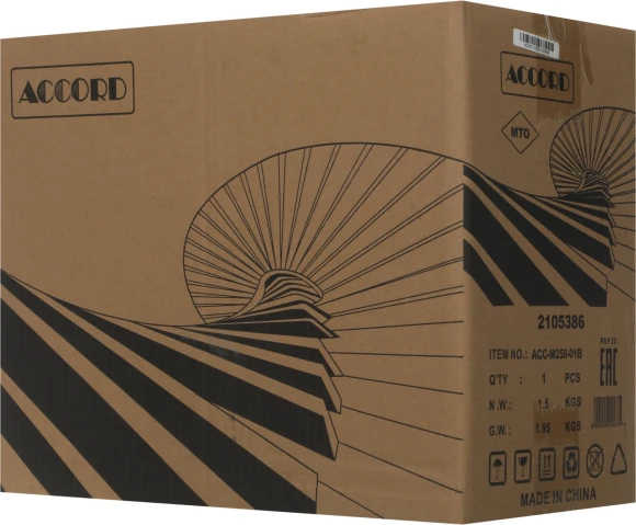 Корпус Accord ACC-M258-01B черный без БП mATX 1x80mm 2xUSB2.0 audio