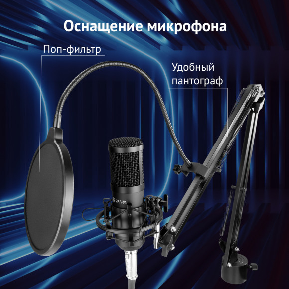 Микрофон проводной Оклик SM-600G 2.5м черный Микрофон проводной Оклик SM-600G 2.5м черный