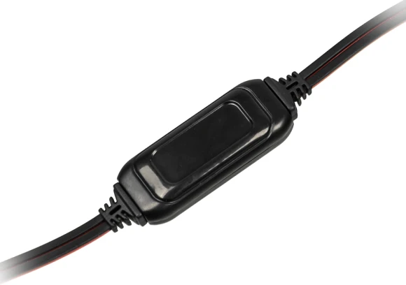 Наушники с микрофоном Оклик HS-L200 черный/красный 2.2м накладные оголовье (359484)