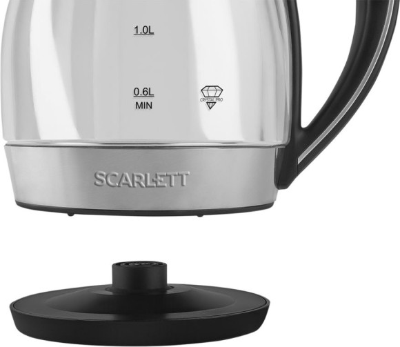 Чайник электрический Scarlett SC-EK27G47 1.8л. 2200Вт черный (корпус: стекло)