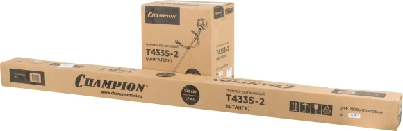 Триммер бензиновый Champion T433S-2 1250Вт 1.7л.с. неразбор.штан. реж.эл.:леска/нож