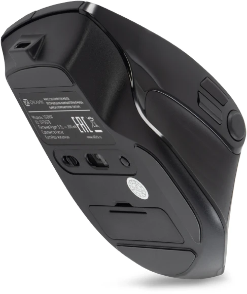 Мышь Оклик 502MW черный оптическая 2400dpi silent беспров. BT/Radio USB для ноутбука 9but (1978678)