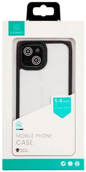 Чехол (клип-кейс) для Apple iPhone 13 mini Usams US-BH768 прозрачный/черный (УТ000028113) Чехол (клип-кейс) для Apple iPhone 13 mini Usams US-BH768 прозрачный/черный (УТ000028113)
