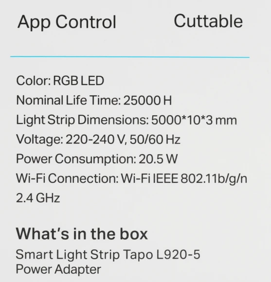 Умная светодиодная лента TP-Link Tapo L920-5 5м Умная светодиодная лента TP-Link Tapo L920-5 5м