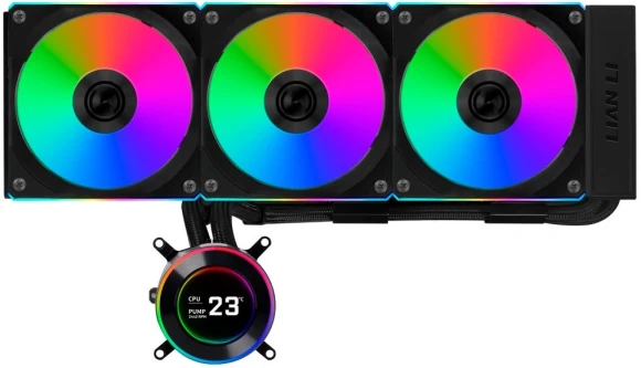 Система водяного охлаждения Lian-Li HydroShift II LCD-C 360TL ARGB Soc-AM5/AM4/1700/1851 белый 4-pin 33dB Al+Cu LCD Ret (G89.GHS2LCD36TW.R0)