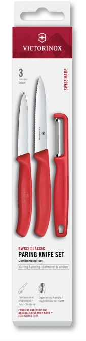 Набор ножей кухон. Victorinox Swiss Classic 6.7114.33C1 для овощей компл.:3предм. овощеч. зеленый европодвес Набор ножей кухон. Victorinox Swiss Classic 6.7114.33C1 для овощей компл.:3предм. овощеч. зеленый европодвес