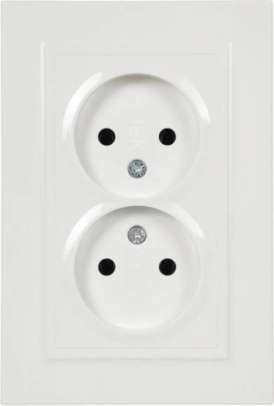 Розетка силов. IEK Brite РС12-2-БрБ BR-R20-10-K01-F 2розет. двойн. скрыт. IP20 белый (упак.:1шт)