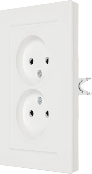 Розетка силов. IEK Brite РС12-2-БрБ BR-R20-10-K01-F 2розет. двойн. скрыт. IP20 белый (упак.:1шт)