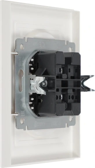 Розетка силов. IEK Brite РС12-2-БрБ BR-R20-10-K01-F 2розет. двойн. скрыт. IP20 белый (упак.:1шт)