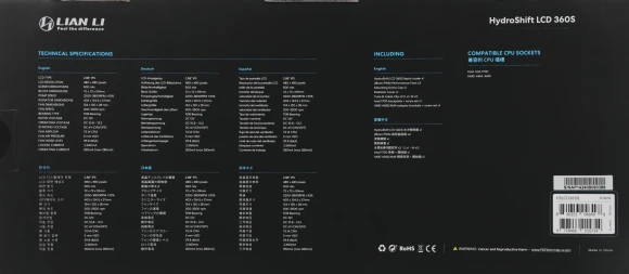 Система водяного охлаждения Lian-Li HydroShift LCD 360S Soc-AM5/AM4/1700/1851 черный 4-pin 29.8dB Al+Cu LCD 330W Ret (G89.GHSLCD36SB.R0)