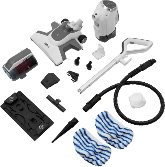 Пылесос паровой Kitfort КТ-595 1800Вт белый/серый