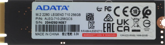 Накопитель SSD A-Data PCIe 3.0 x4 256GB ALEG-710-256GCS Legend 710 M.2 2280 Накопитель SSD A-Data PCIe 3.0 x4 256GB ALEG-710-256GCS Legend 710 M.2 2280