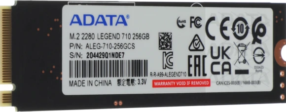 Накопитель SSD A-Data PCIe 3.0 x4 256GB ALEG-710-256GCS Legend 710 M.2 2280 Накопитель SSD A-Data PCIe 3.0 x4 256GB ALEG-710-256GCS Legend 710 M.2 2280