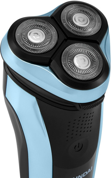 Бритва роторная Hyundai H-SH8088 реж.эл.:3 питан.:аккум. голубой/черный Бритва роторная Hyundai H-SH8088 реж.эл.:3 питан.:аккум. голубой/черный