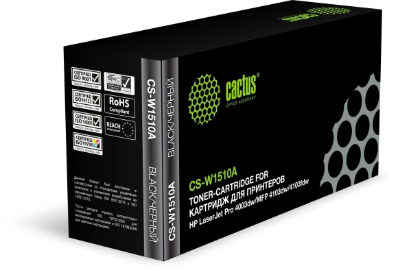 Картридж лазерный Cactus CS-W1510A W1510A черный (3050стр.) для HP LJ Pro 4003dw/MFP 4103dw/4103fdw с чипом