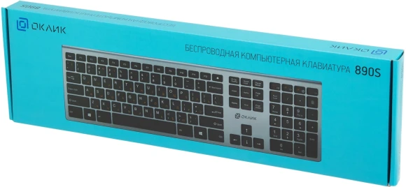 Клавиатура Оклик 890S серый USB беспроводная slim Клавиатура Оклик 890S серый USB беспроводная slim