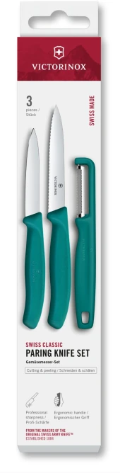 Набор ножей кухон. Victorinox Swiss Classic 6.7116.33C1 для овощей компл.:3предм. овощеч. ассорти европодвес Набор ножей кухон. Victorinox Swiss Classic 6.7116.33C1 для овощей компл.:3предм. овощеч. ассорти европодвес