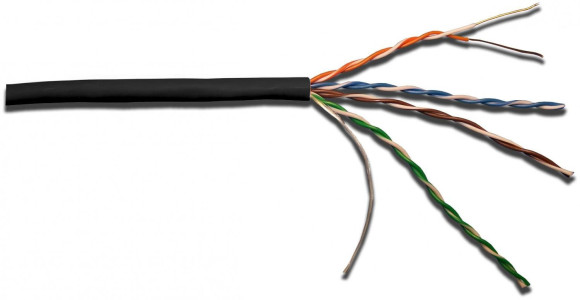Кабель информационный Lanmaster LAN-5EUTP-LSZH-BK кат.5E UTP 4 пары 24AWG LSZH внутренний 305м черный