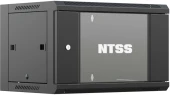 Шкаф коммутационный NTSS (NTSS-W9U6060GS-BL) настенный 9U 570x600мм пер.дв.стекл 60кг черный 500мм 22кг 220град. 500мм IP20 сталь