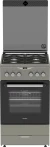 Плита Комбинированная Darina PL KM241 311 1X нержавеющая сталь (стеклянная крышка) реш.чугун