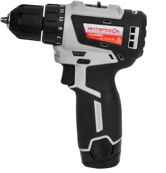 Дрель-шуруповерт Интерскол ДА-10/12В 38 аккум. патрон:быстрозажимной (кейс в комплекте) (757.2.2.46)