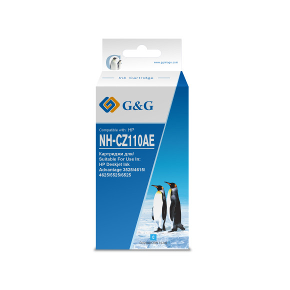 Картридж струйный G&G NH-CZ110AE голубой (14.6мл) для HP DJ IA 3525/5525/4525 Картридж струйный G&G NH-CZ110AE голубой (14.6мл) для HP DJ IA 3525/5525/4525