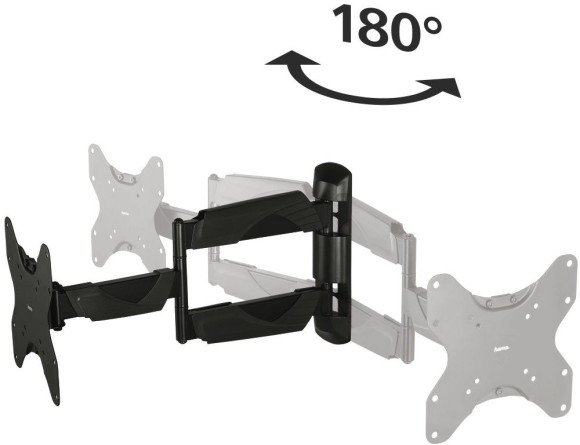 Кронштейн для телевизора Hama H-118665 черный 10"-48" макс.25кг настенный поворот и наклон