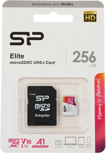 Флеш карта microSDXC 256GB Silicon Power SP256GBSTXBV1V20SP Elite + adapter