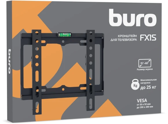 Кронштейн для телевизора Buro FX1S черный 15"-48" макс.25кг настенный фиксированный Кронштейн для телевизора Buro FX1S черный 15"-48" макс.25кг настенный фиксированный