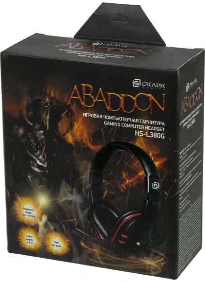 Наушники с микрофоном Оклик HS-L380G ABADDON черный/красный 1.8м мониторные оголовье (1100404) Наушники с микрофоном Оклик HS-L380G ABADDON черный/красный 1.8м мониторные оголовье (1100404)