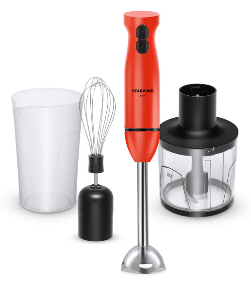 Блендер погружной Starwind SBP2201 850Вт красный/черный