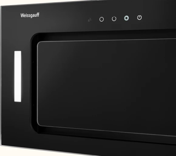 Вытяжка встраиваемая Weissgauff Intense 600 Touch черный/стекло черное управление: сенсорное (1 мотор)