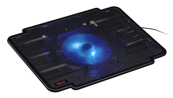 Подставка для ноутбука Buro BU-LCP140-B114 14"335x265x23мм 1xUSB 1x 140ммFAN металлическая сетка/пластик черный