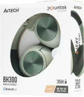 Наушники мониторные A4Tech 2Drumtek BH300 1м зеленый беспроводные bluetooth оголовье (BH300 MATCHA GREEN)