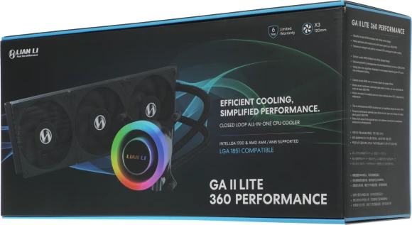 Система водяного охлаждения Lian-Li Galahad II Lite 360P ARGB Soc-AM5/AM4/1700/1851 черный29.8dB Al+Cu Ret (G89.GA2L36PB.R0)