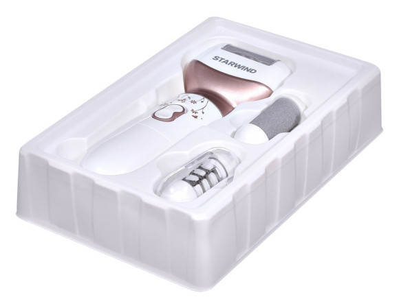 Пилка роликовая Starwind SFB2102 насадок:3шт белый/розовый