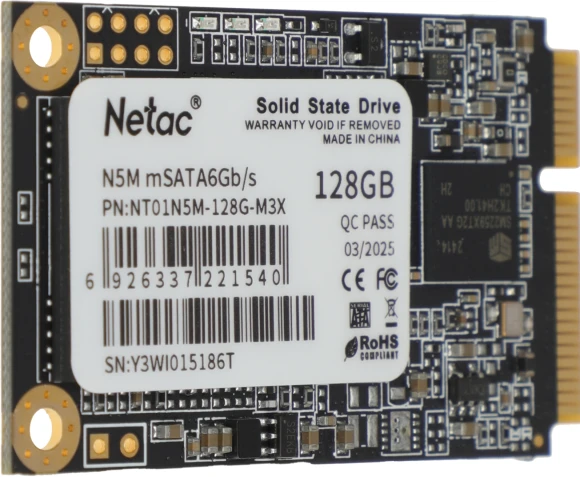 Накопитель SSD Netac SATA-III 128GB NT01N5M-128G-M3X N5M mSATA Накопитель SSD Netac SATA-III 128GB NT01N5M-128G-M3X N5M mSATA