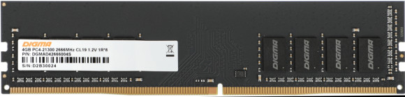 Память DDR4 4Gb 2666MHz Digma DGMAD42666004S RTL PC4-21300 CL19 DIMM 288-pin 1.2В single rank Ret
