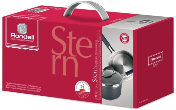 Ковш Rondell Stern RDS-008 1.9л. d=16см (с крышкой) темно-серый