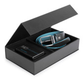 Набор подарочный мужской Piquadro Blue Square CUBOX15B2R/N чехол для кредитных карт/ремень 125х3.5см черный натур.кожа Набор подарочный мужской Piquadro Blue Square CUBOX15B2R/N чехол для кредитных карт/ремень 125х3.5см черный натур.кожа