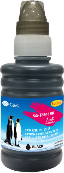 Чернила G&G GG-T6641BK черный 100мл для Epson L100, L110, L120, L130, L132, L210, L222 Чернила G&G GG-T6641BK черный 100мл для Epson L100, L110, L120, L130, L132, L210, L222