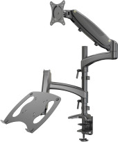 Кронштейн для монитора/ноутбука Cactus CS-VM-LH08-BK черный 13"-32" макс.16кг настольный поворот и наклон Кронштейн для монитора/ноутбука Cactus CS-VM-LH08-BK черный 13"-32" макс.16кг настольный поворот и наклон