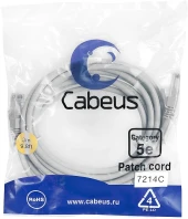 Патч-корд Cabeus PC-UTP-RJ45-CAT.5E-3M U/UTP RJ-45 вил.-вилка RJ-45 кат.5E 3м серый ПВХ Патч-корд Cabeus PC-UTP-RJ45-CAT.5E-3M U/UTP RJ-45 вил.-вилка RJ-45 кат.5E 3м серый ПВХ