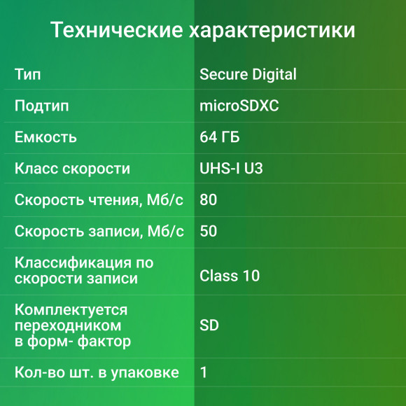 Флеш карта microSDXC 64GB Digma CARD30 V30 + adapter Флеш карта microSDXC 64GB Digma CARD30 V30 + adapter