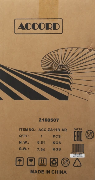 Корпус Accord ACC-ZA11B AR черный без БП ATX 3x120mm 1xUSB2.0 2xUSB3.0 audio bott PSU