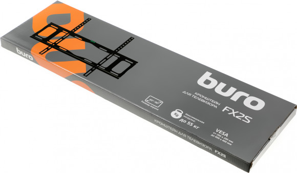 Кронштейн для телевизора Buro FX2S черный 40"-90" макс.55кг настенный фиксированный Кронштейн для телевизора Buro FX2S черный 40"-90" макс.55кг настенный фиксированный