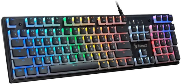 Клавиатура A4Tech S510RP механическая черный USB for gamer LED (S510RP PUDDING BLACK/BLMS RED) кабель 1.8м