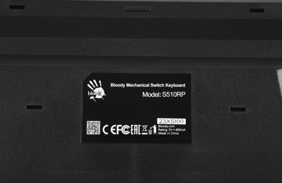 Клавиатура A4Tech S510RP механическая черный USB for gamer LED (S510RP PUDDING BLACK/BLMS RED) кабель 1.8м