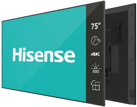Панель Hisense 75" 75DM66D черный LED 8ms 16:9 HDMI M/M матовая 1200:1 500cd 178гр/178гр 3840x2160 DP 4K USB 29кг Панель Hisense 75" 75DM66D черный LED 8ms 16:9 HDMI M/M матовая 1200:1 500cd 178гр/178гр 3840x2160 DP 4K USB 29кг